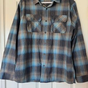 Royal Robbins Gray and Blue Plaid Shirt